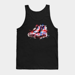 Union Jack flag Dr Martens boots on Black Tank Top